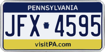 PA license plate JFX4595