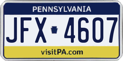 PA license plate JFX4607
