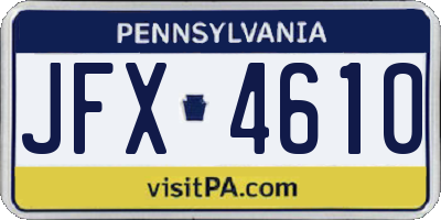 PA license plate JFX4610