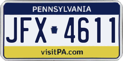 PA license plate JFX4611
