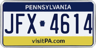 PA license plate JFX4614