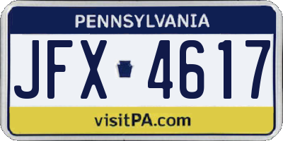 PA license plate JFX4617