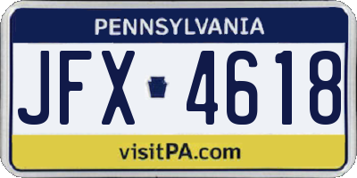 PA license plate JFX4618