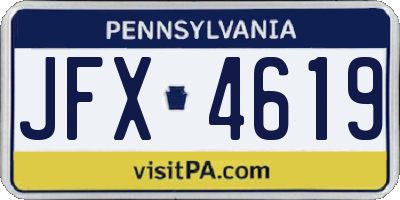 PA license plate JFX4619