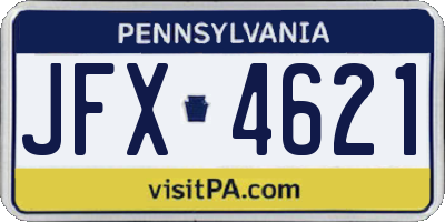 PA license plate JFX4621