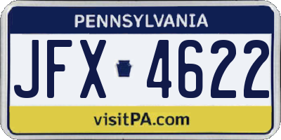 PA license plate JFX4622