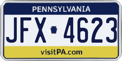 PA license plate JFX4623