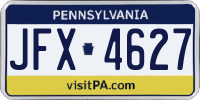 PA license plate JFX4627