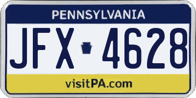 PA license plate JFX4628