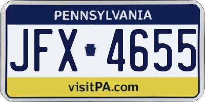 PA license plate JFX4655