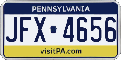 PA license plate JFX4656