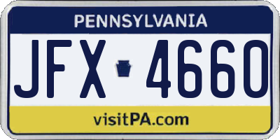 PA license plate JFX4660