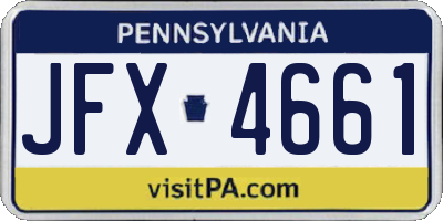 PA license plate JFX4661