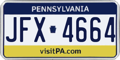 PA license plate JFX4664