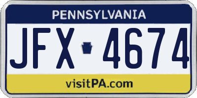 PA license plate JFX4674