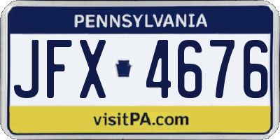 PA license plate JFX4676