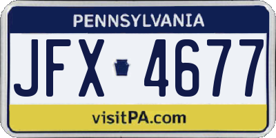 PA license plate JFX4677