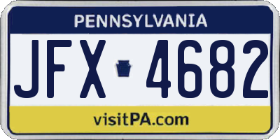 PA license plate JFX4682