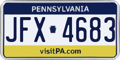 PA license plate JFX4683