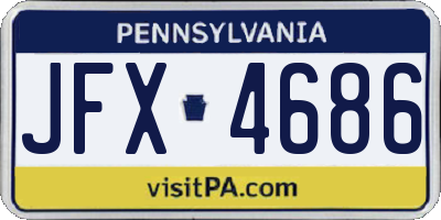 PA license plate JFX4686
