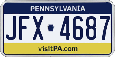 PA license plate JFX4687