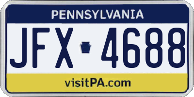 PA license plate JFX4688