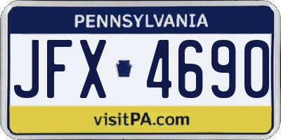 PA license plate JFX4690