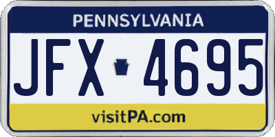 PA license plate JFX4695