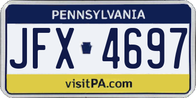 PA license plate JFX4697
