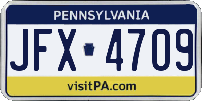 PA license plate JFX4709