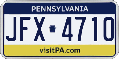 PA license plate JFX4710