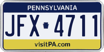PA license plate JFX4711