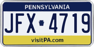 PA license plate JFX4719