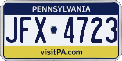 PA license plate JFX4723