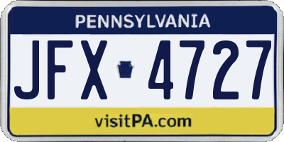PA license plate JFX4727