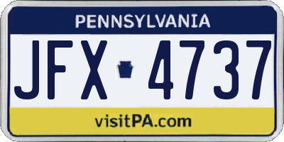 PA license plate JFX4737