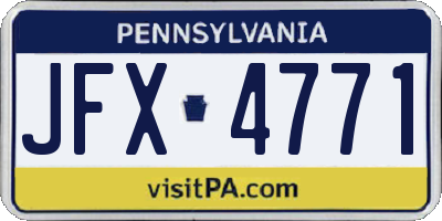 PA license plate JFX4771
