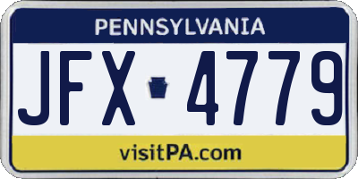 PA license plate JFX4779