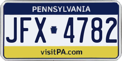 PA license plate JFX4782