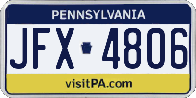 PA license plate JFX4806