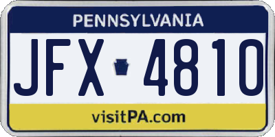 PA license plate JFX4810