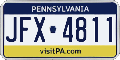 PA license plate JFX4811