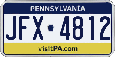 PA license plate JFX4812