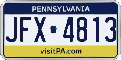 PA license plate JFX4813