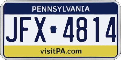PA license plate JFX4814