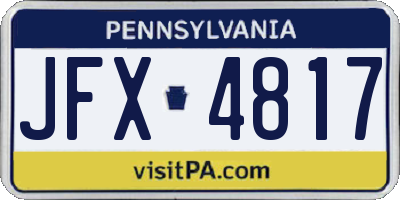 PA license plate JFX4817