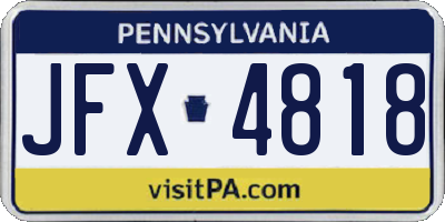 PA license plate JFX4818