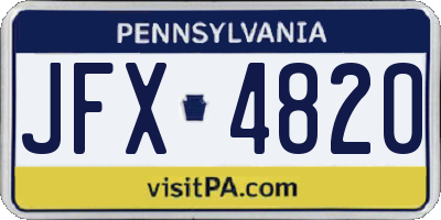 PA license plate JFX4820
