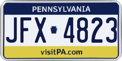 PA license plate JFX4823