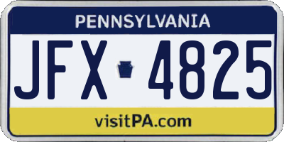 PA license plate JFX4825